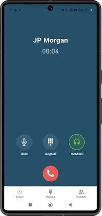 Dial pad screen used for calling abroad